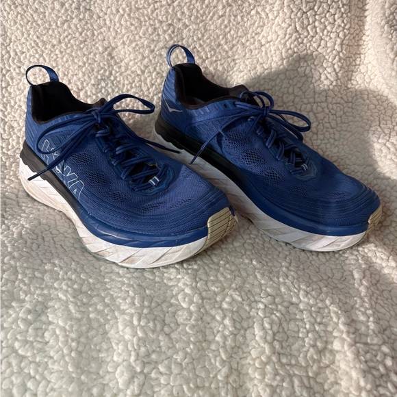 Hoka Men's Bondi 8 Vibrant Blue Athletic Shoes - Picture 2 of 8
